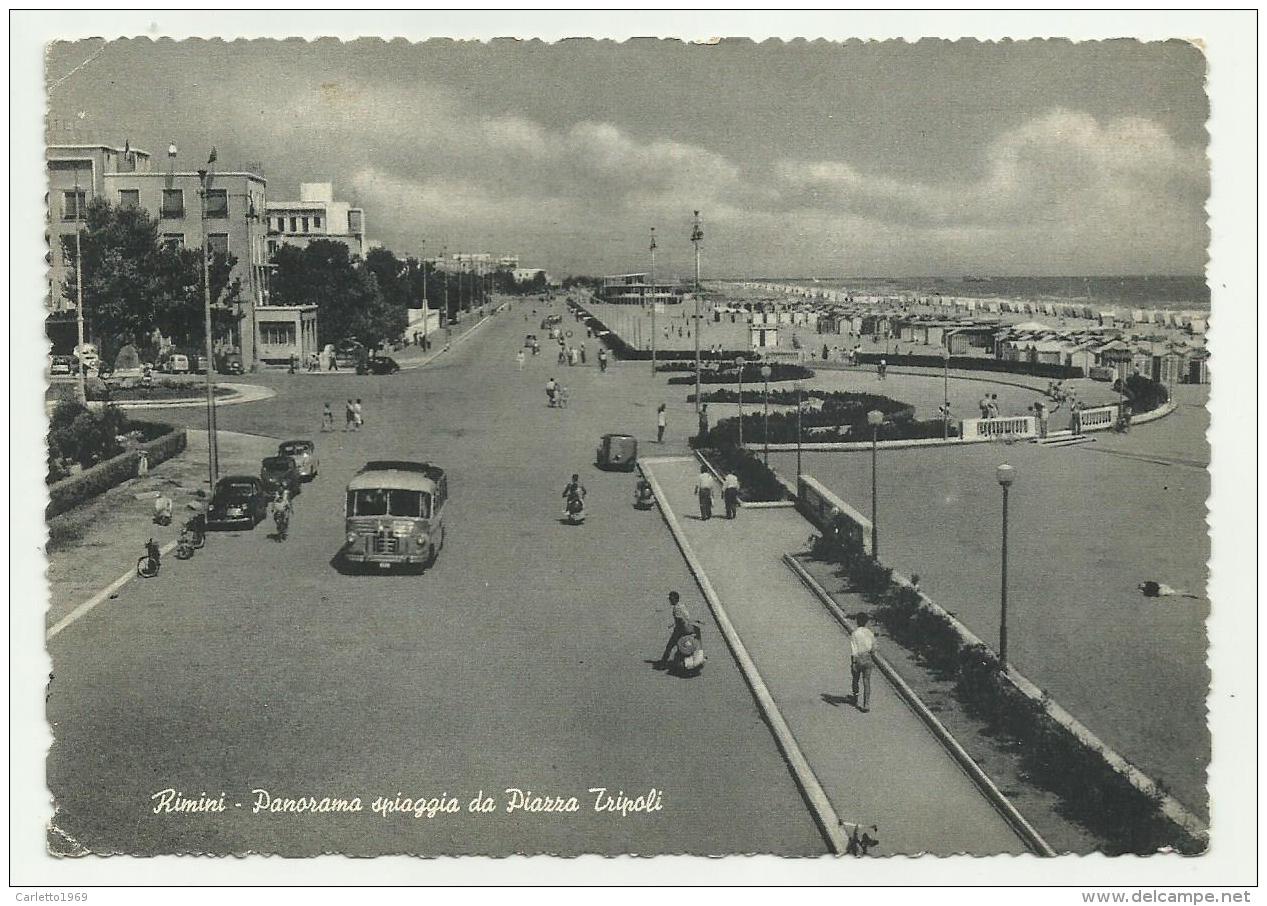 RIMINI - PANORAMA SPIAGGIA DA PIAZZA TRIPOLI - VIAGGIATA FG - Rimini