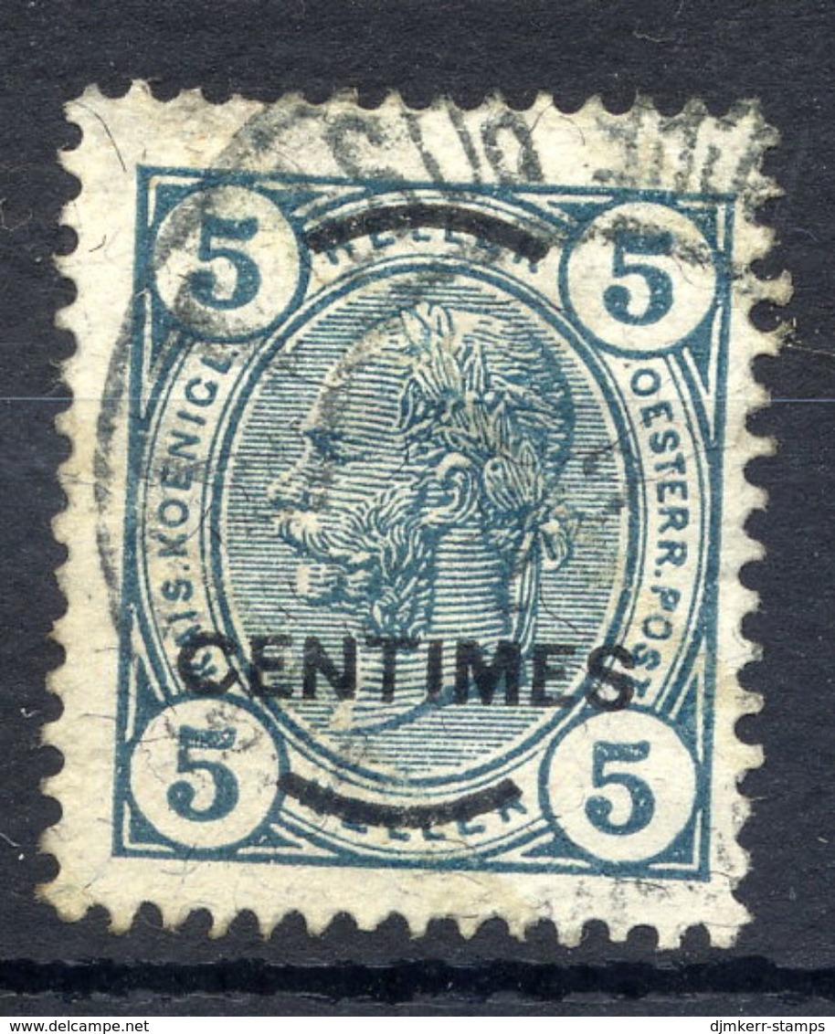 AUSTRIA PO IN CRETE (French Currency) 1904 5 C. On 5 H. Perforated 13:12½ Used.  Michel 8B - Eastern Austria