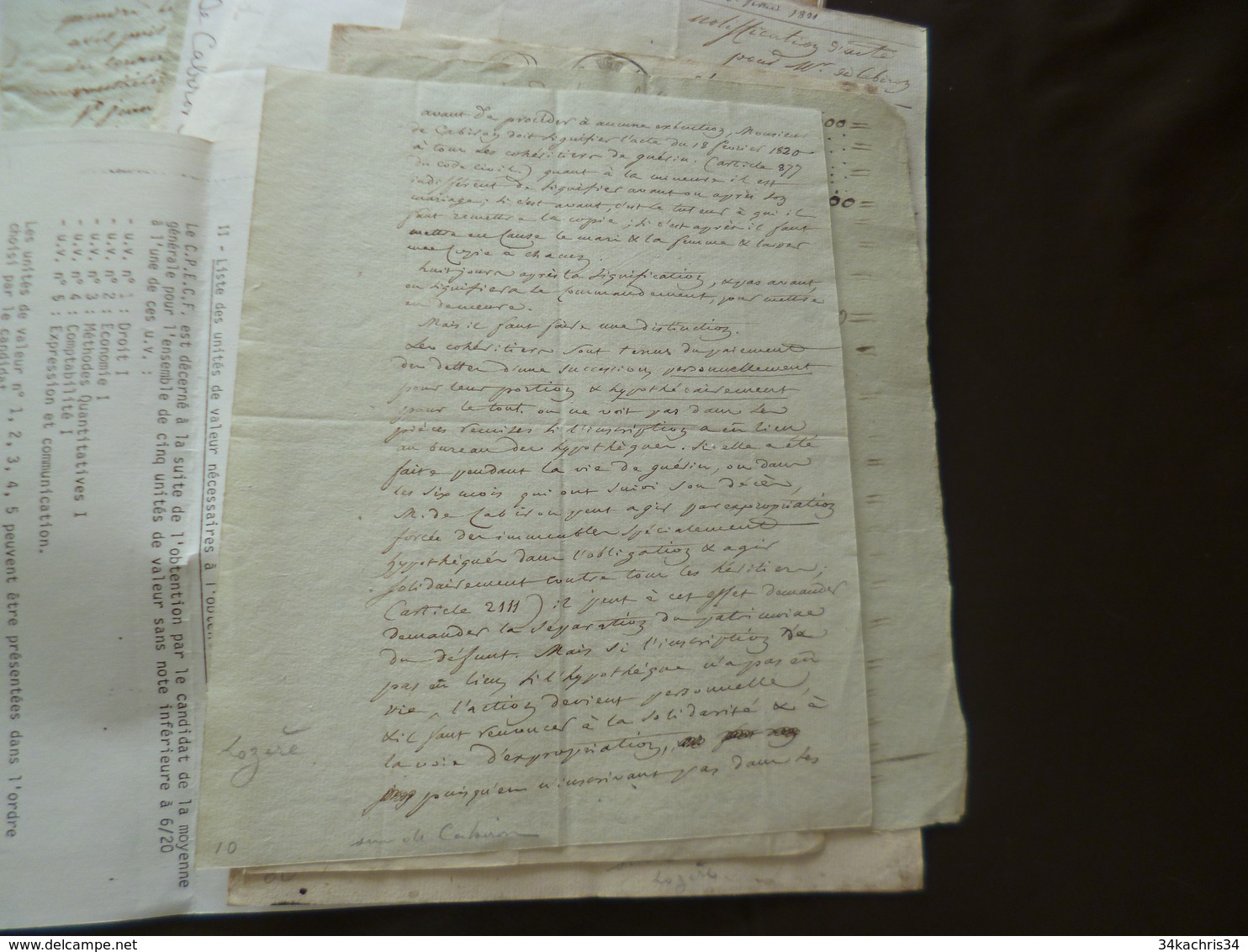 Archive Lozère Gard Baron De Cabiron + De 30 Documents 19ème Saint Etienne Vallée Française - Manuscripten