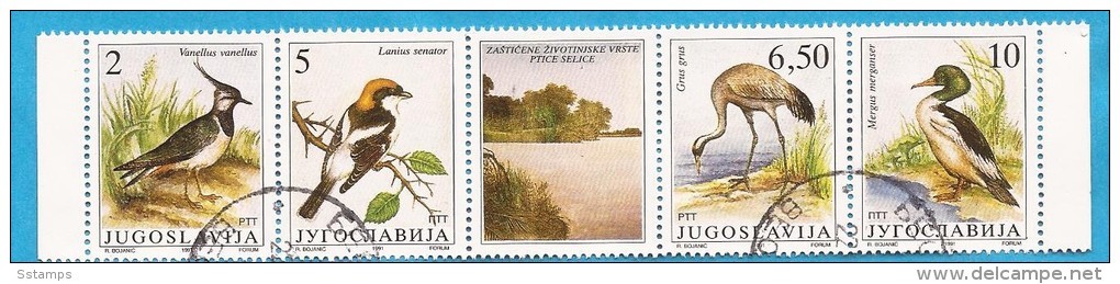 1991 X 2463-66 JUGOSLAVIJA  SERBIA SRBIJA SERBIEN FAUNA WWF ESPECES BIRDS PROTEGEES GESCHUEZTE TIEREN USED - Used Stamps