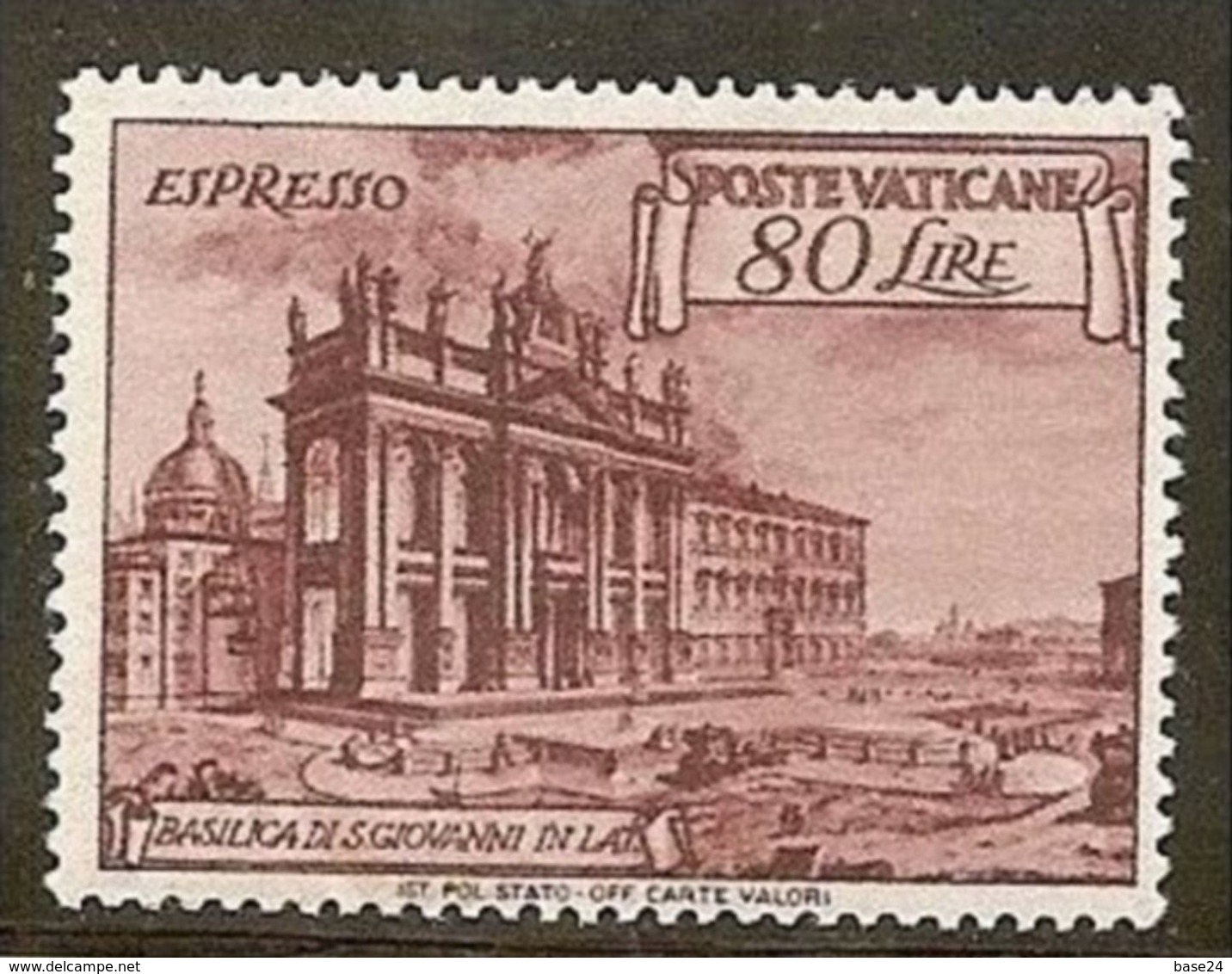 1949 Vaticano Vatican BASILICHE 80 Lire Espresso MNH** Express - Eilsendung (Eilpost)