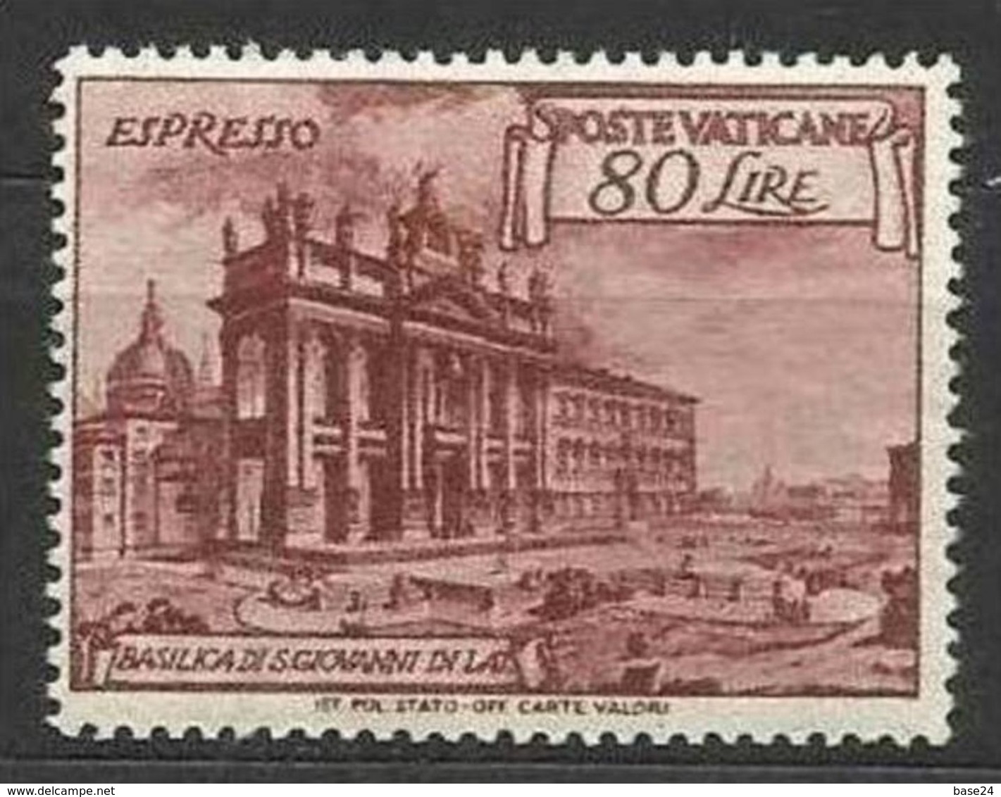 1949 Vaticano Vatican BASILICHE 80 Lire Espresso MNH** Express - Eilsendung (Eilpost)