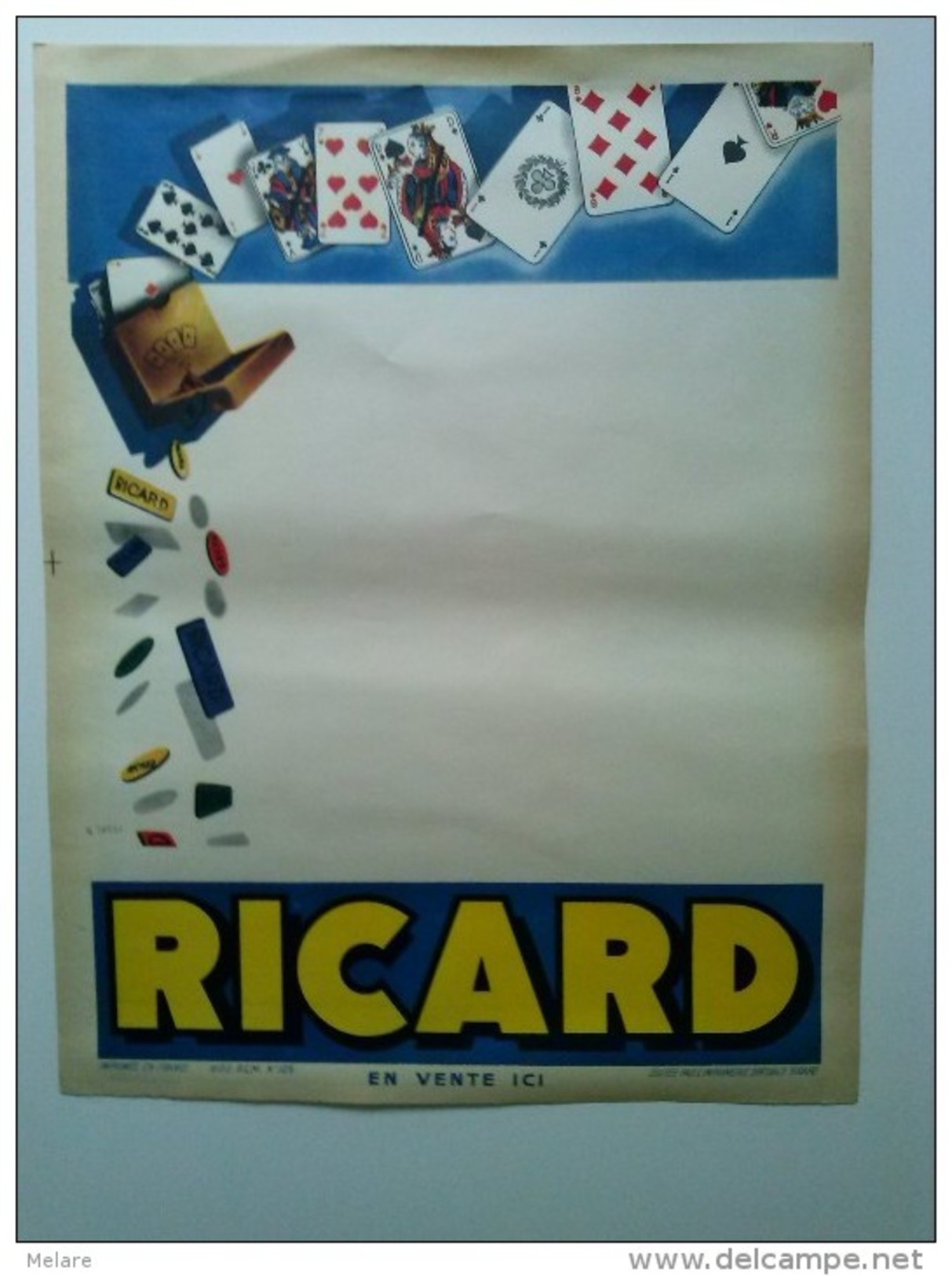 RICARD Jeux Dé Cartes Affiche Originale - Affiches