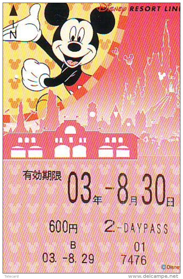 Carte Prépayée Japon  (1555b)  DISNEY * 600  * MICKEY MOUSE * JAPAN * PREPAID CARD - Disney