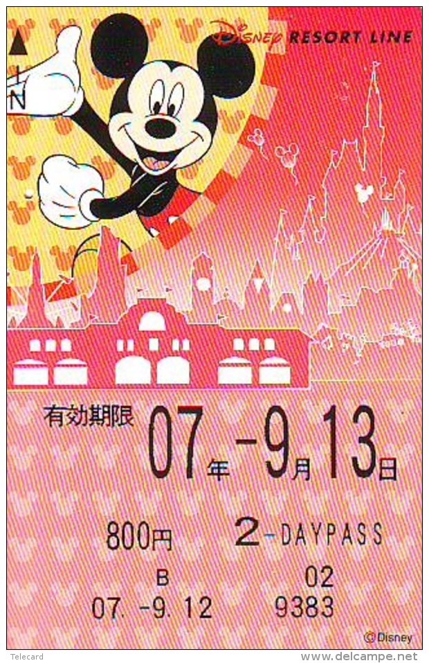 Carte Prépayée Japon  (1555c)  DISNEY * 800  * MICKEY MOUSE * JAPAN * PREPAID CARD - Disney