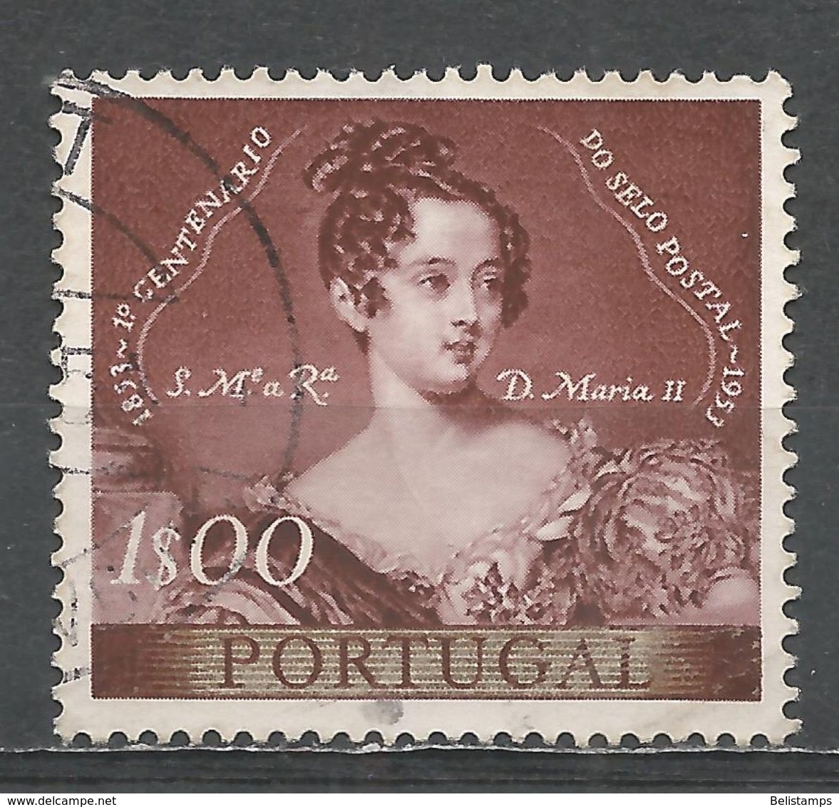 Portugal 1953. Scott #785 (U) Queen Maria II - Oblitérés