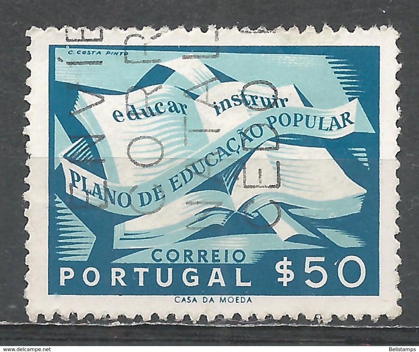 Portugal 1954. Scott #794 (U) Open Textbook, National Literacy Campaign - Oblitérés