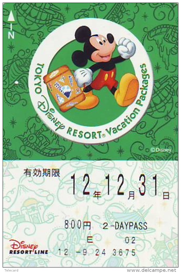 Carte Prépayée Japon * TOKYO DISNEY * RESORT LINE (1559)  MICKEY MOUSE * 400  2-daypass * JAPAN PREPAID CARD - Disney