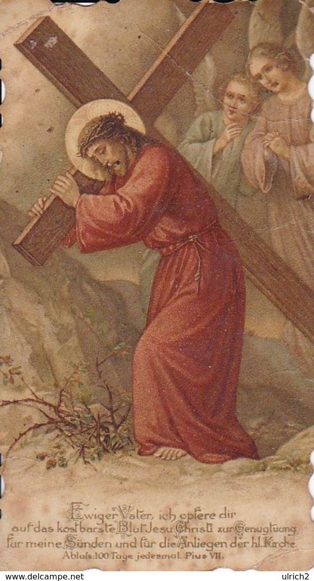 Andachtsbild Jesus Trägt Das Kreuz - Das Zeichen Der Auserwählung - 11*6cm  (33097) - Andachtsbilder