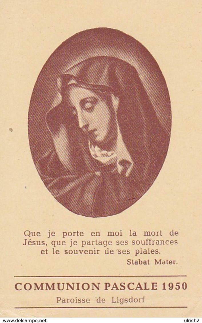 Communion Pascale 1950 - Maria - 11*7cm  (33099) - Andachtsbilder