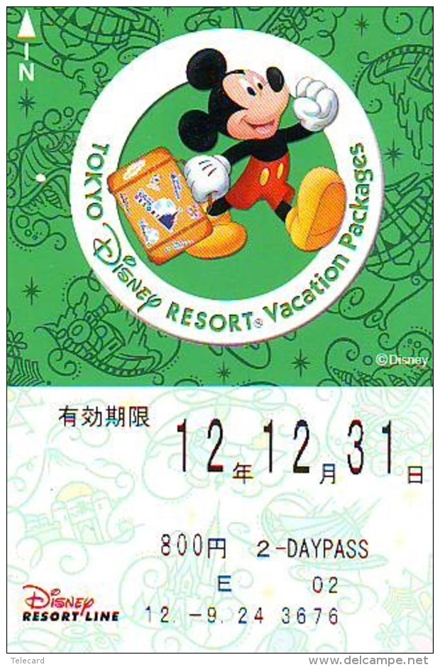 Carte Prépayée Japon * DISNEY * RESORT LINE (1586) * 800  2-daypass  * JAPAN PREPAID CARD - Disney