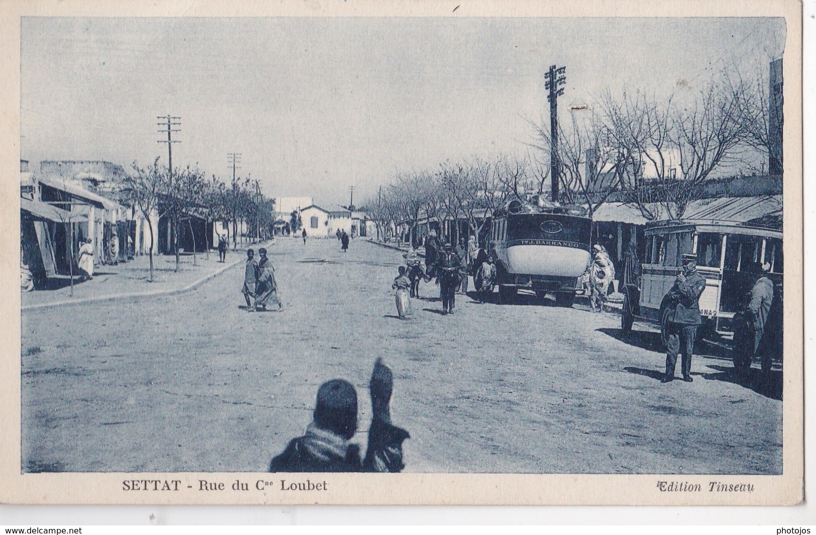 Carte Postale: Settat (Maroc) Rue  Du Ce Loubet   Vieilles Voitures Car Barrango Gendarme  Ed Tinseau  Ph Cassuto - Other & Unclassified