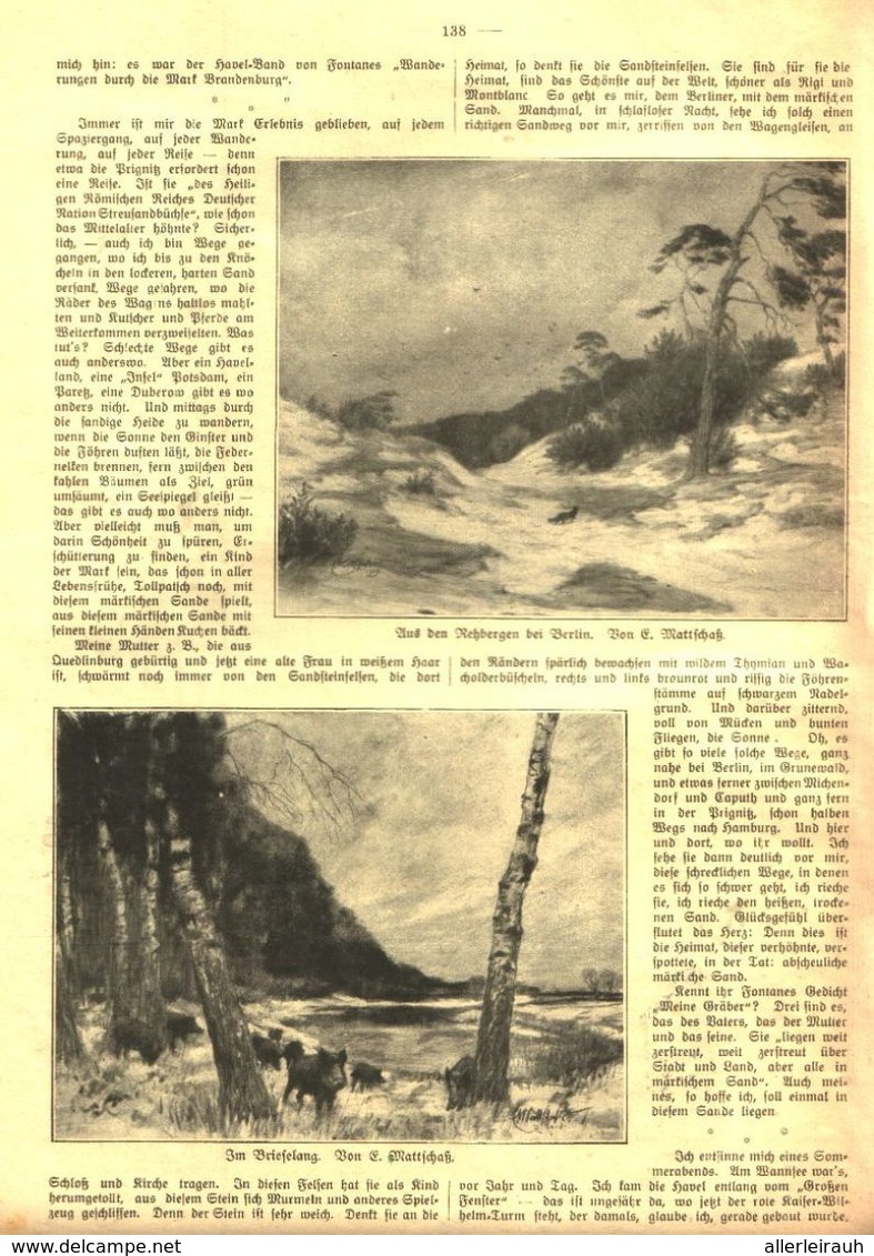 Erinnerungen An Märkisches Land  / Artikel, Entnommen Aus Zeitschrift / 1920 - Pacchi