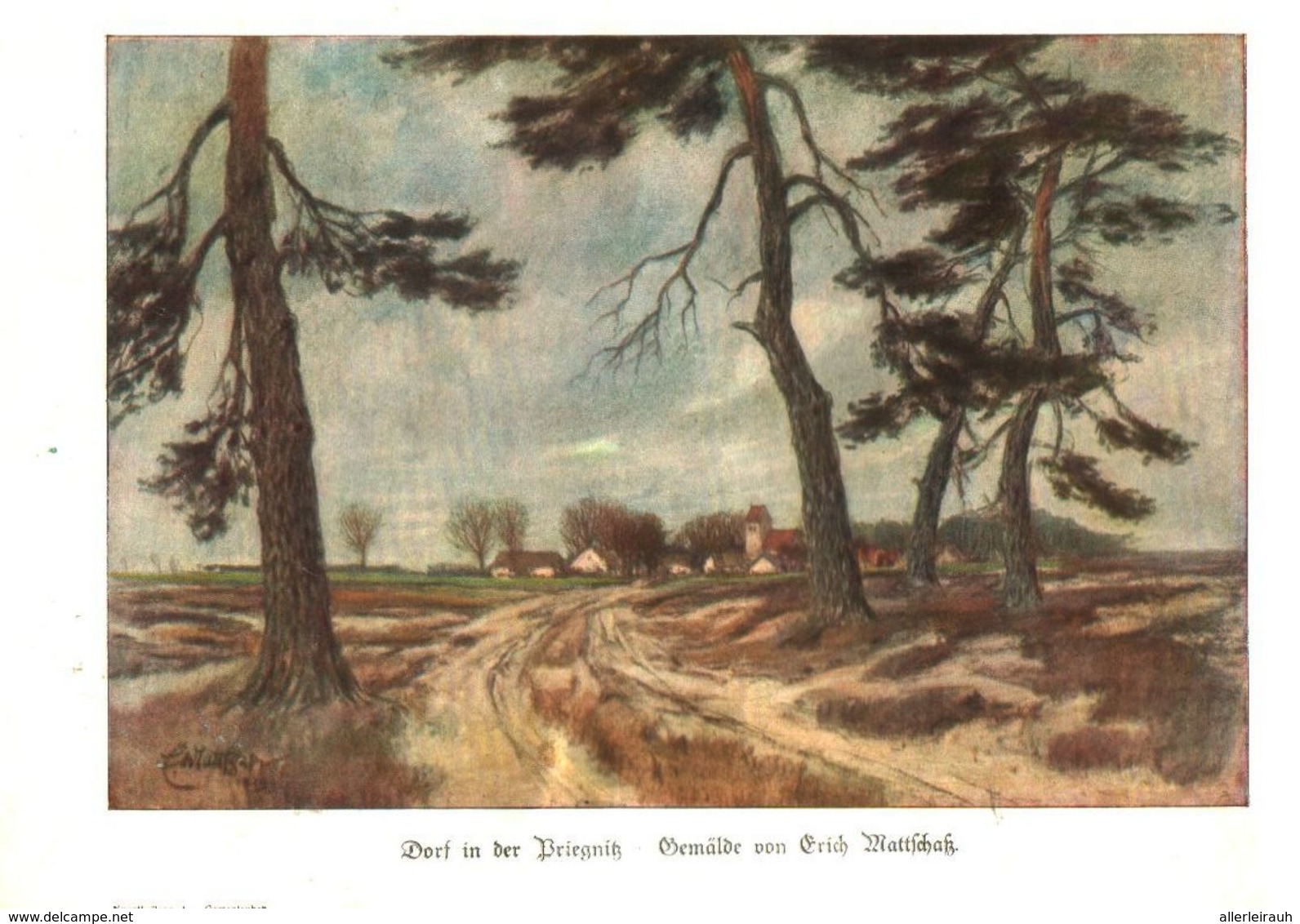 Dorf In Der Briegnitz (nach Einem Gemälde Von Erich Mattschatz) / Druck, Entnommen Aus Zeitschrift / 1920 - Pacchi