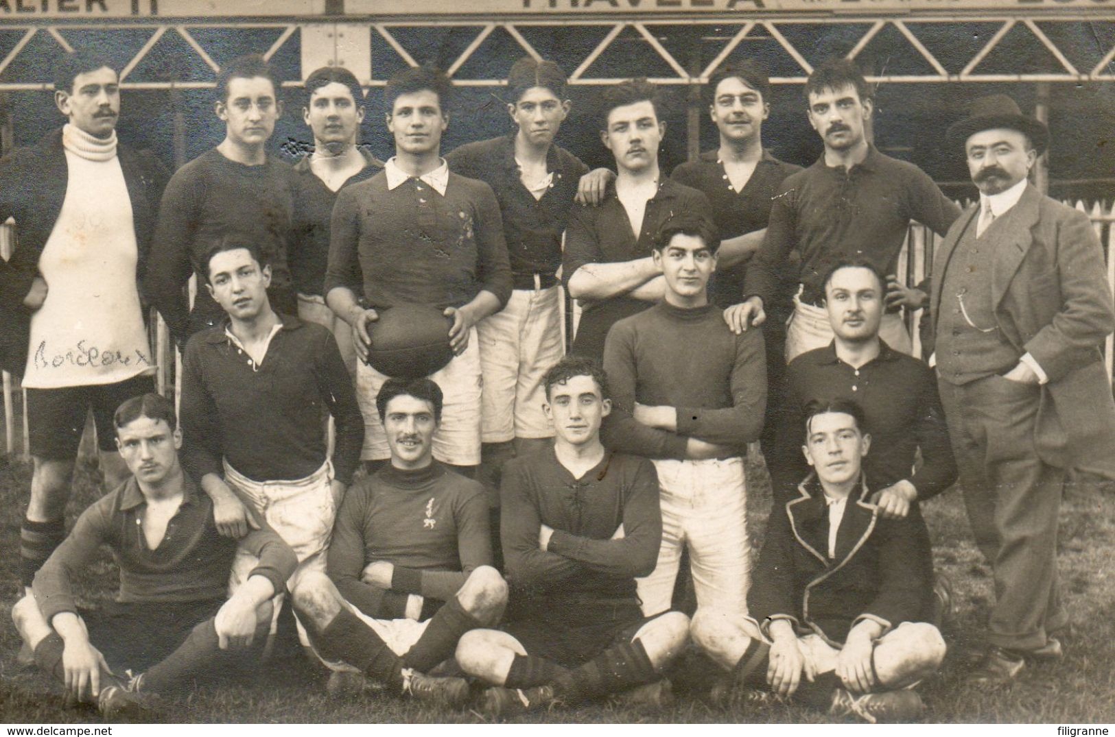 Lycee De Bordeaux CARTE PHOTO  L Equipe De Foot En 1913 - Bordeaux