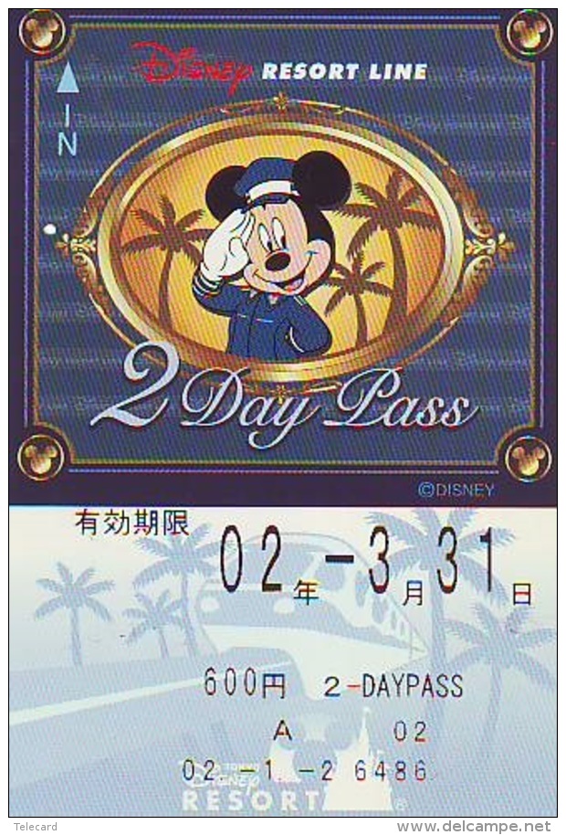 Carte Prépayée Japon * DISNEY * RESORT LINE (1594) * 600  * 2-DAY PASS * JAPAN PREPAID CARD - Disney