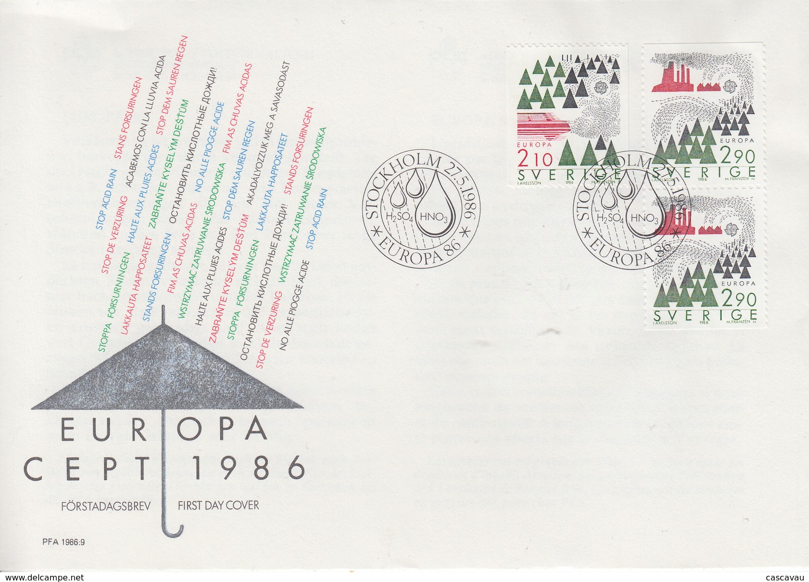 Enveloppe   FDC   1er  Jour   SUEDE      EUROPA    1986 - 1986