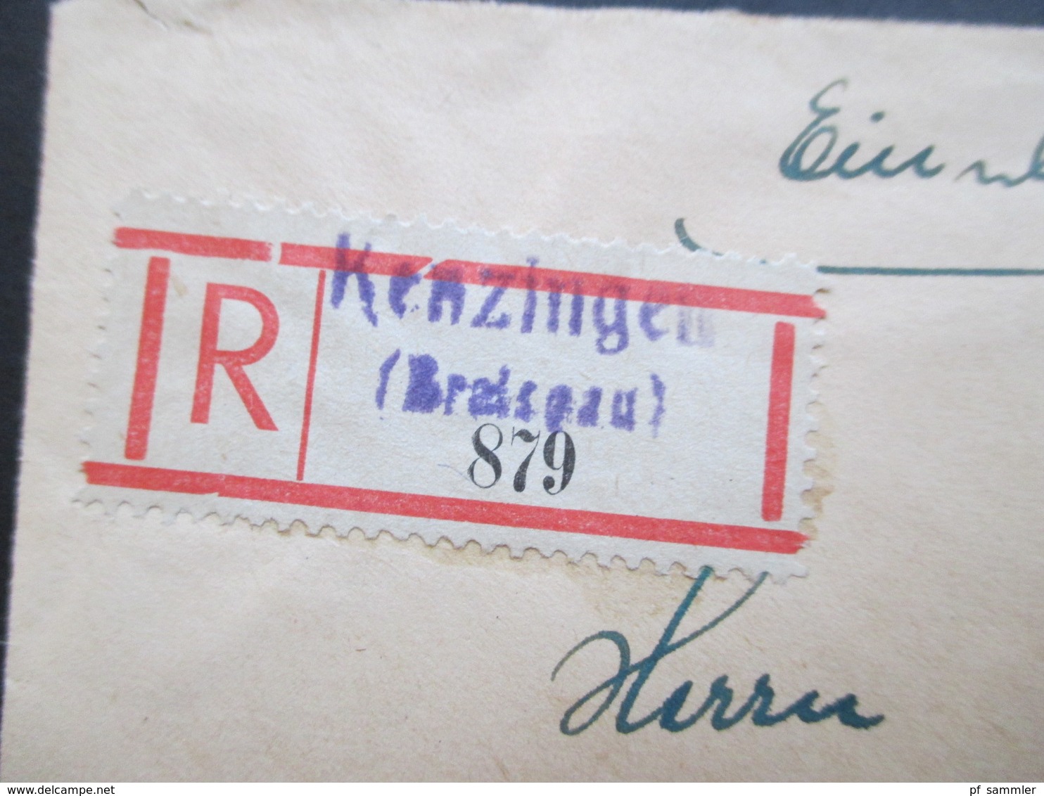 Französische Zone Baden 1947 Nr. 12 EF Einscheben Gezähnter R-Zettel Gestempelt Krenzingen (Breisgau) 879 - Baden