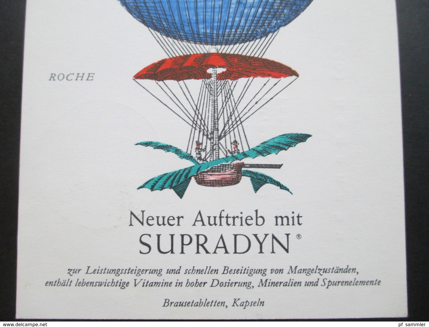 PK 1964 Roche Neuer Auftrieb Mit Supradyn. Via Ballon. Freiballon D-Bernina. Pestalozzi Kinderdorf Wahlwies - Montgolfières