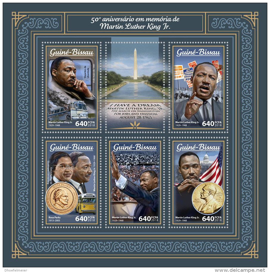 GUINEA BISSAU 2018 MNH** Martin Luther King M/S - OFFICIAL ISSUE - DH1805 - Martin Luther King