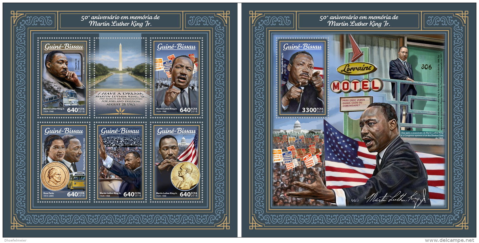 GUINEA BISSAU 2018 MNH** Martin Luther King M/S+S/S - OFFICIAL ISSUE - DH1805 - Martin Luther King