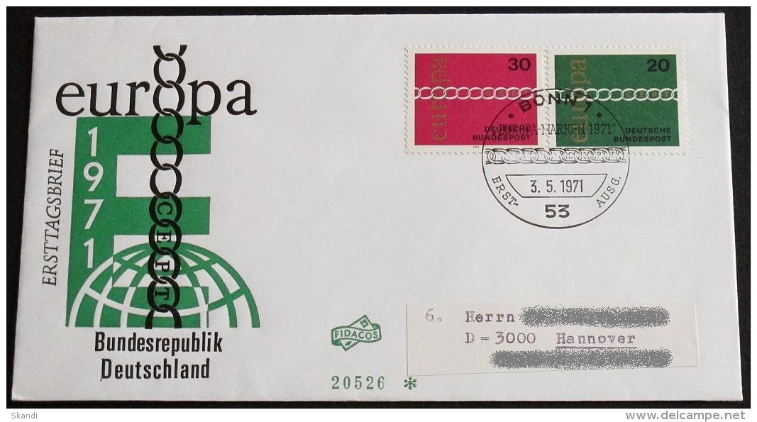 DEUTSCHLAND 1971 Mi-Nr. 675/76 CEPT FDC - 1971