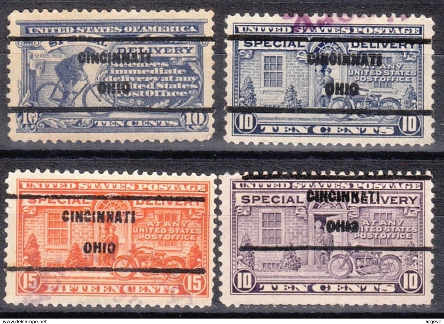 USA Precancel Vorausentwertung Preo, Locals Ohio, Cincinnati 209 (Spaced), 4 Diff., 3 X 11x11, 1 X 11x10 1/2 - Vorausentwertungen