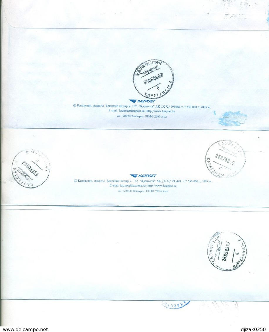 Kazakhstan.Four Registererd Envelopes Past The Mail. One Envelope Registered. - Kazakhstan