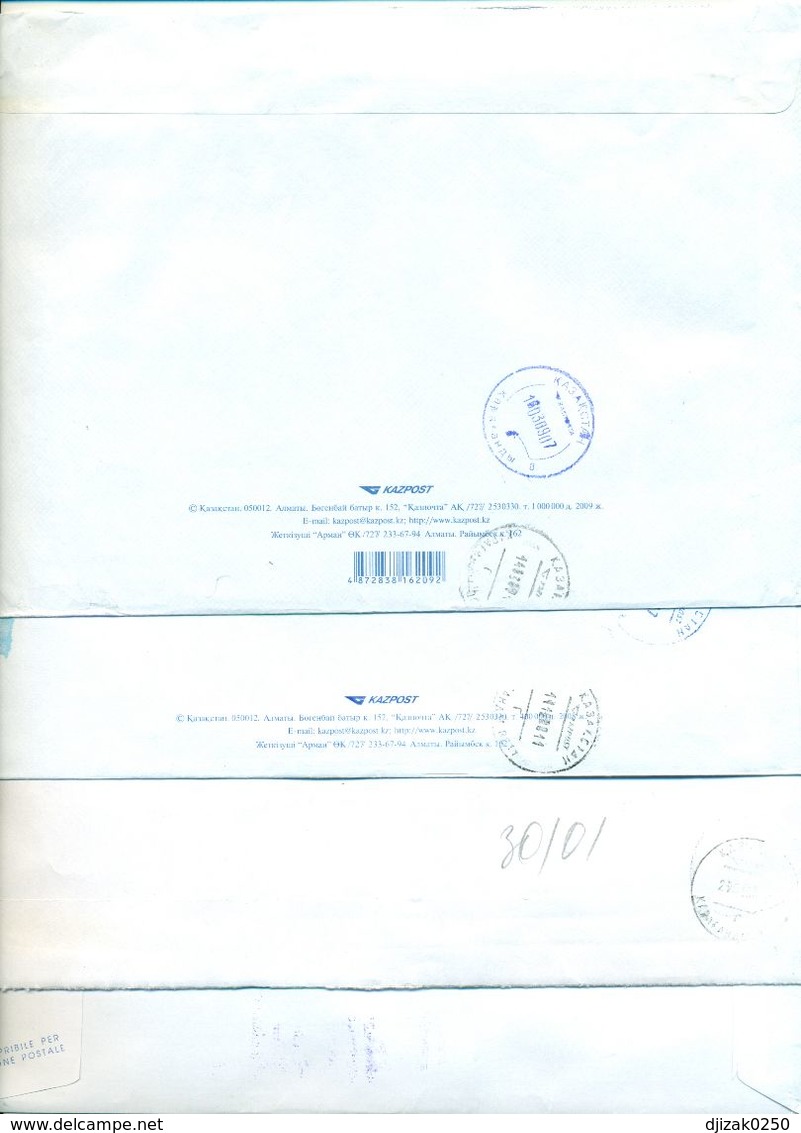 Kazakhstan.Four Registered Envelopes Past The Mail. - Kazakhstan