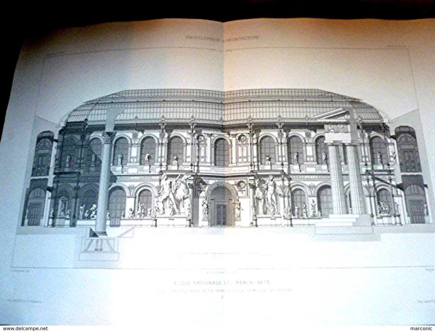 PLANS - ECOLE NATIONALE Des BEAUX ARTS - LOT De 4 Plans, Encyclopédie D'Architecture XIXe Siècle, Archit. COQUART - Architecture