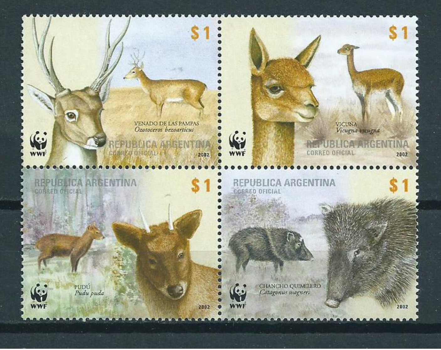 2002 Argentina Complete Set Animals,dieren,tiere,WWF MNH/postfris/neuf Sans Charniere - Nuovi