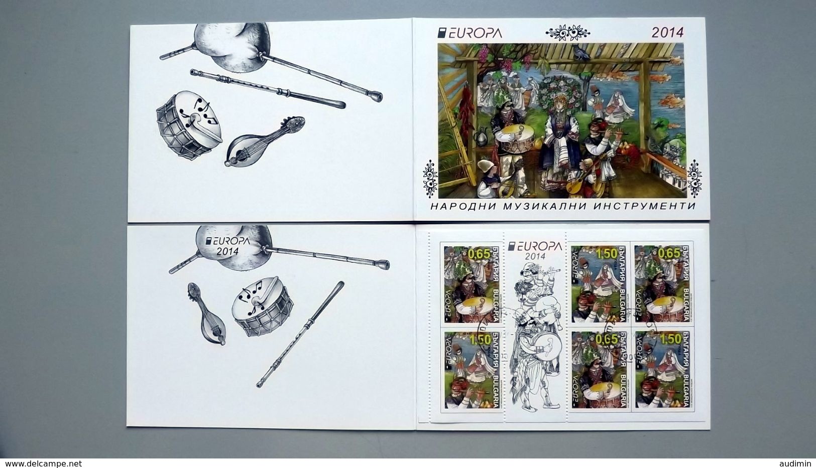 Bulgarien 5157/8 B/D MH/booklet Oo/ESST, EUROPA/CEPT 2014, Musikinstrumente - Used Stamps