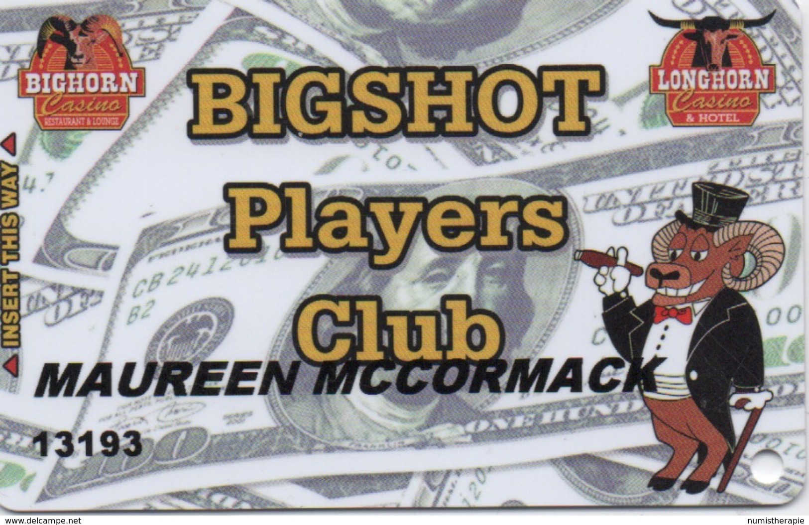 Carte De Membre : Bighorn & Longhorn Casino : Bight Players Club - Cartes De Casino