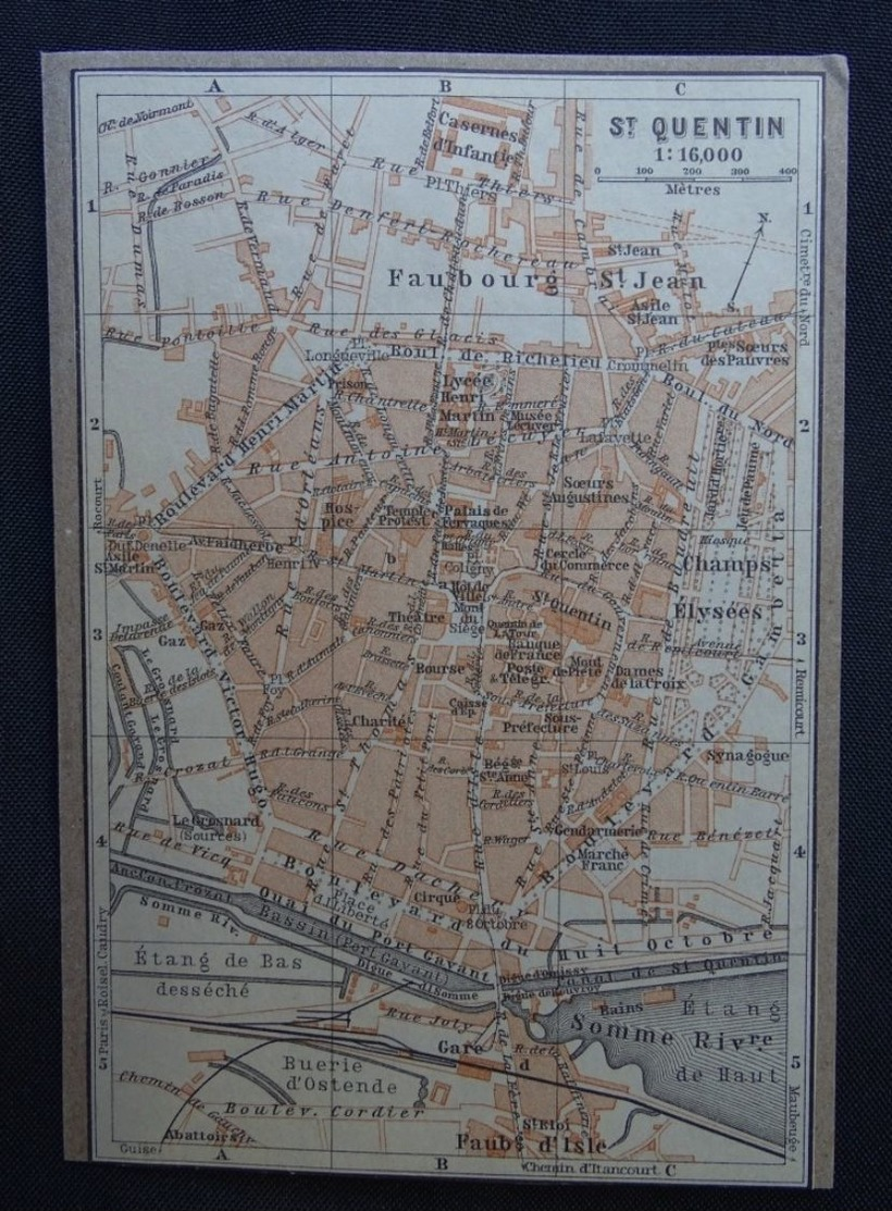 Plan Ancien De Saint-Quentin, ( AISNE ), Datant De 1906. - Cartes Géographiques