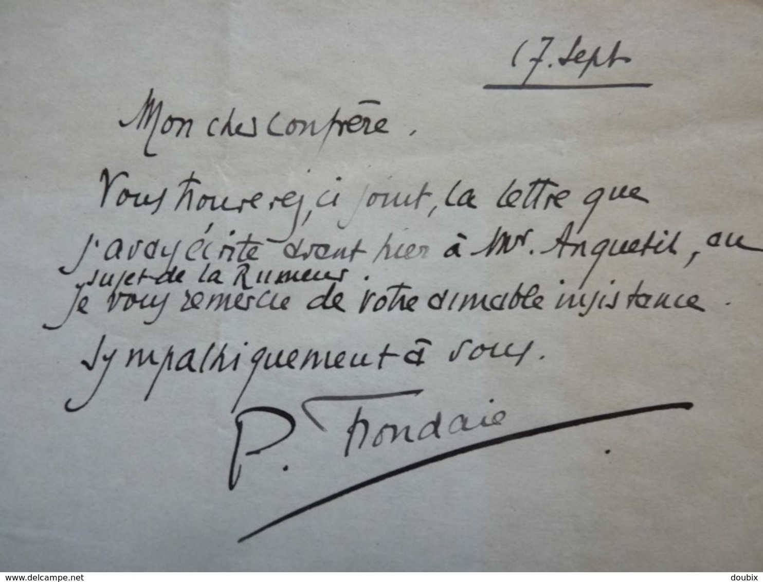 Pierre FRONDAIE (1884-1948) Romancier & Dramaturge. L'HOMME à L'HISPANO - AUTOGRAPHE - Autres & Non Classés