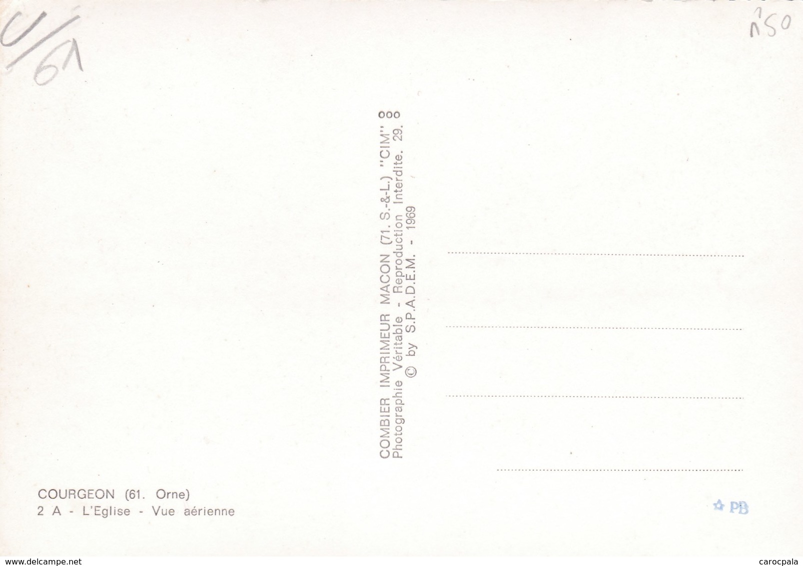 Carte 1950 COURGEON / L'EGLISE ET VUE AERIENNE - Autres & Non Classés