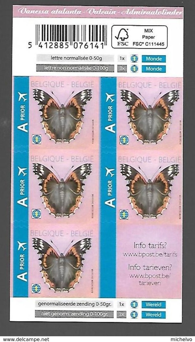 Belg. 2013 - COB N° 137  ** - Papillon "Vulcain" (timbre 4322) - Zonder Classificatie