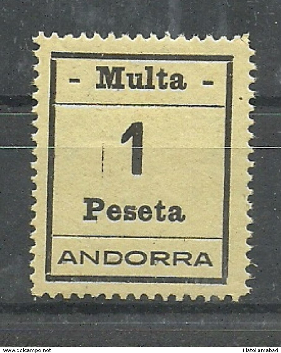ANDORRA- SELLOS-VIÑETAS. MULTA  MUY DIFICILES 1 Peseta  MUY BONITO (S.2.C.02.18) - Precursors