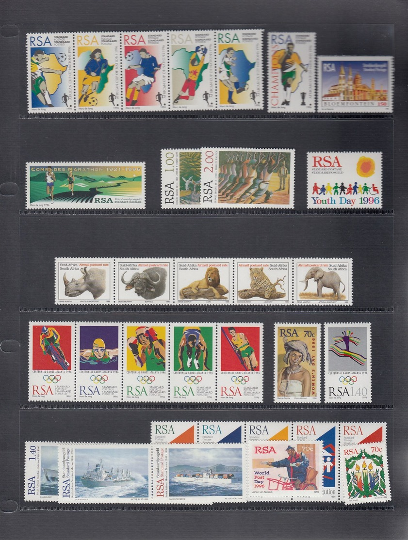 RSA SOUTH AFRICA OFFICIAL YEAR PACK 1996 COMPLETE WITH ALL THE SHEETS! IN PERFECT MNH CONDITION - Volledig Jaar