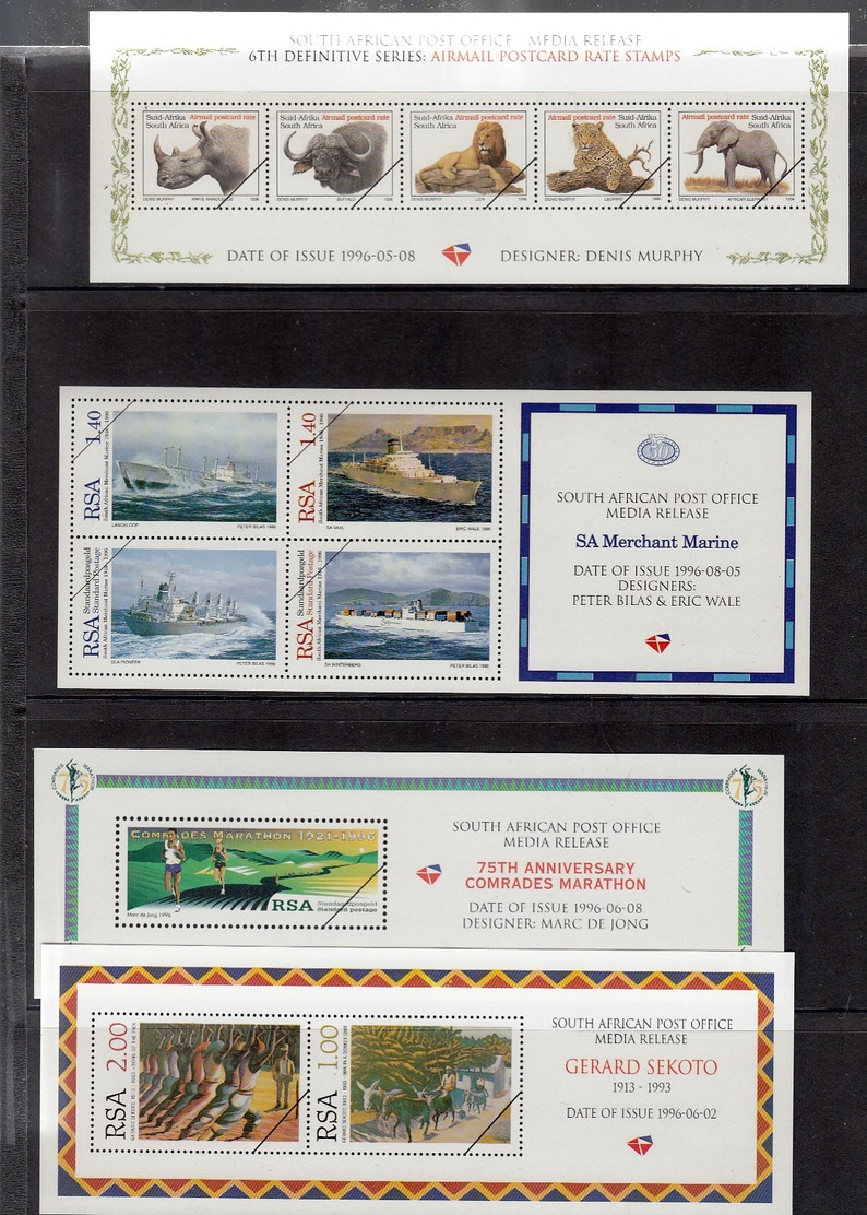 RSA SOUTH AFRICA OFFICIAL YEAR PACK 1996 COMPLETE WITH ALL THE SHEETS! IN PERFECT MNH CONDITION - Volledig Jaar