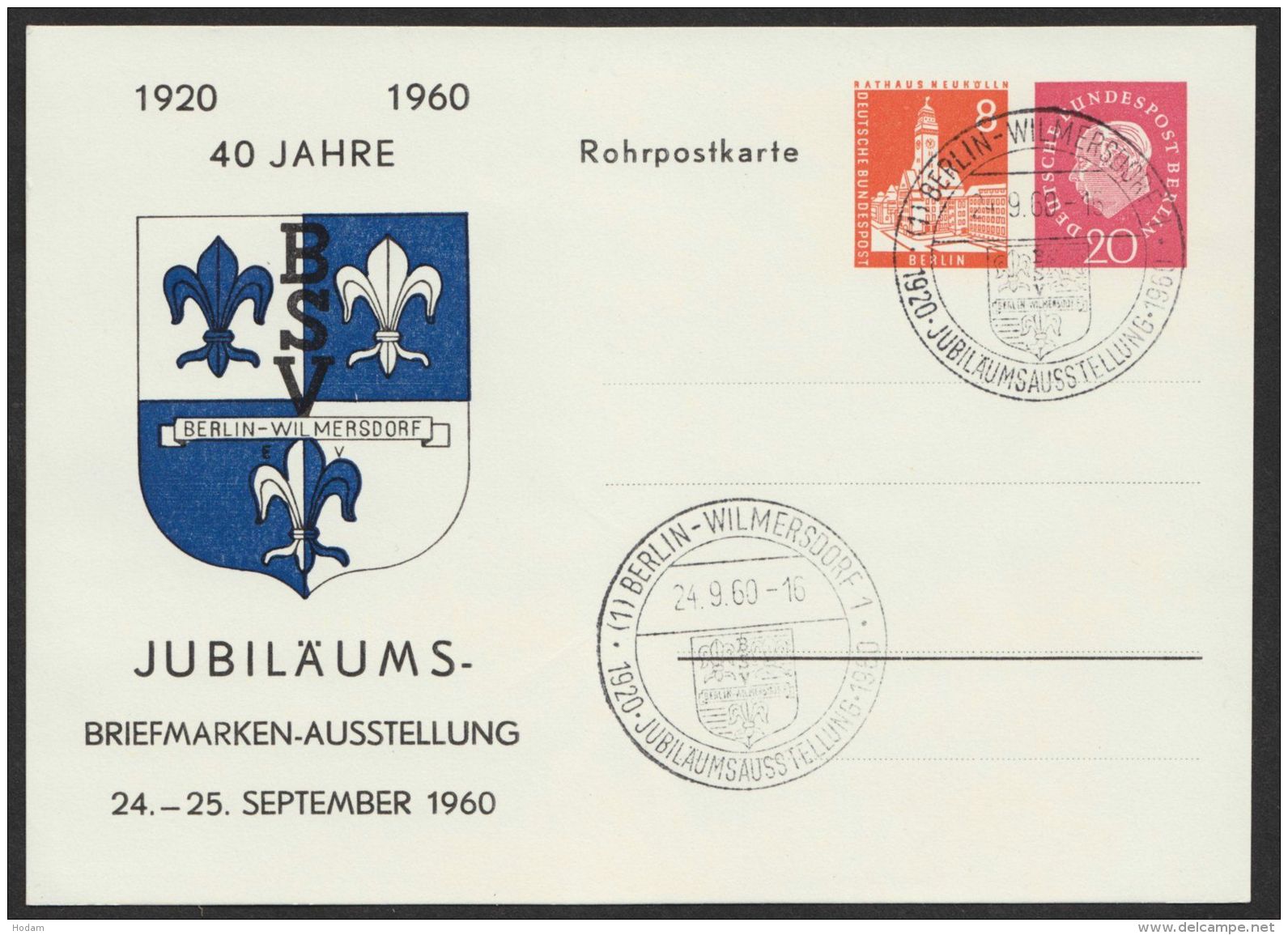 PP 23 D 2/01 "Berlin-Wilmersdorf", 1960, Pass. Sst. - Postales Privados - Usados