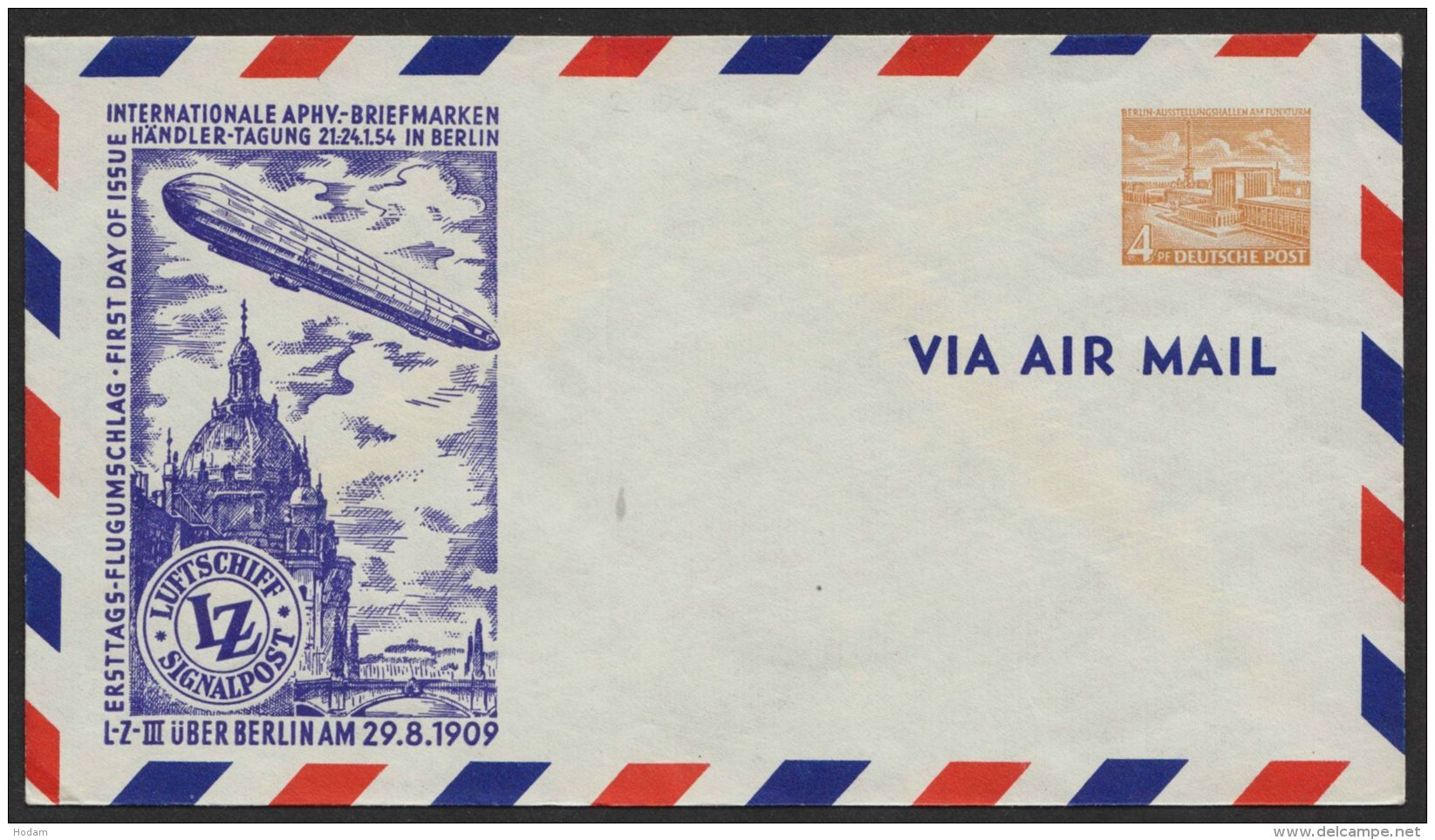 PU 2 D 2/04 A "Zeppelin über Berlin", * - Private Covers - Mint