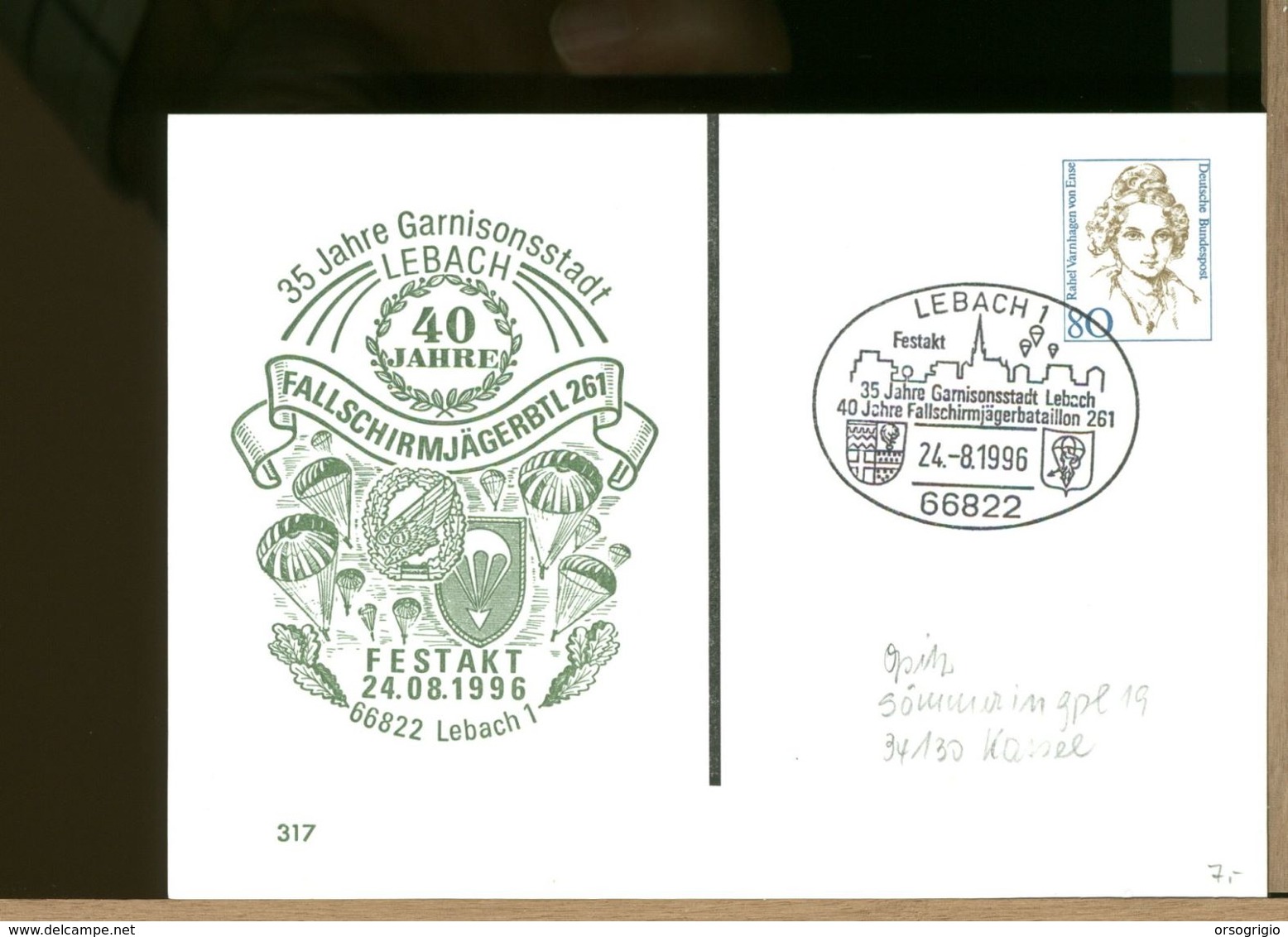 DEUTSCHE - EMA - AFS - LEBACH  Garnison  Jager Bataillon 261 - Private Postcards - Mint