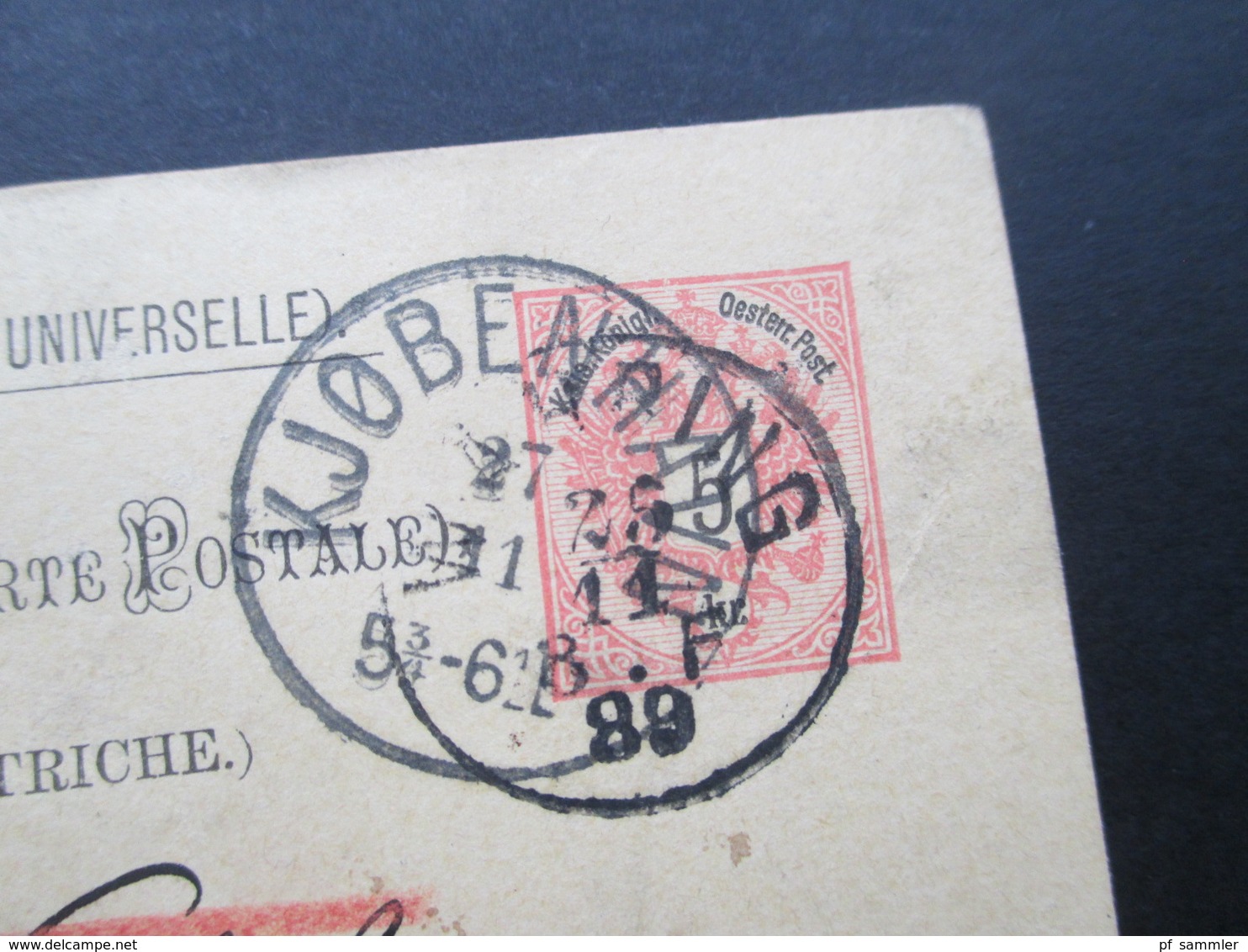 Österreich 1889 GA P 51 Weltvereinspostkarte Nach Kopenhagen. Retour / Zurück. Vermerk: Iste Distribution. 4 Stempel - Briefe U. Dokumente