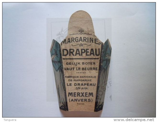 Reclame Publicité Margarine "Le Drapeau" Merxem (Anvers) Plooikaartje Man-&gt;vrouw Fornuis Form Gesloten 5 X 11 Cm - Reclame