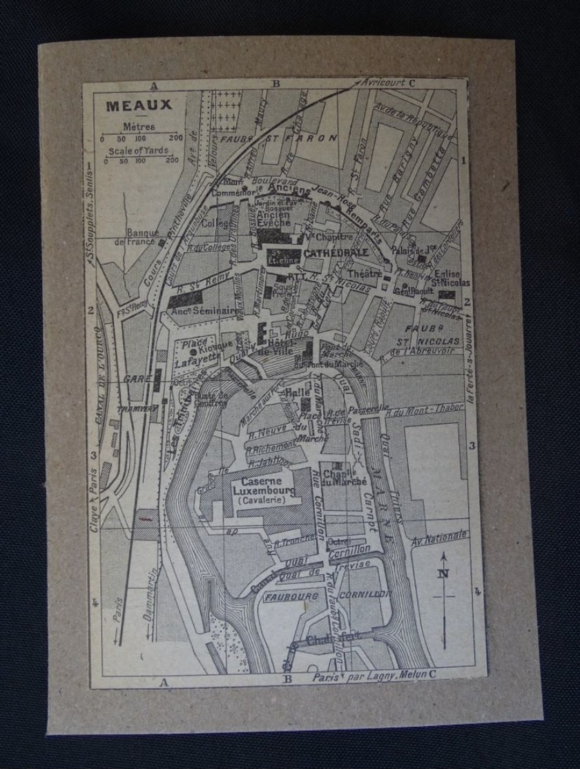 Plan Ancien De Meaux, ( Seine Et Marne), Datant De 1921. - Cartes Géographiques