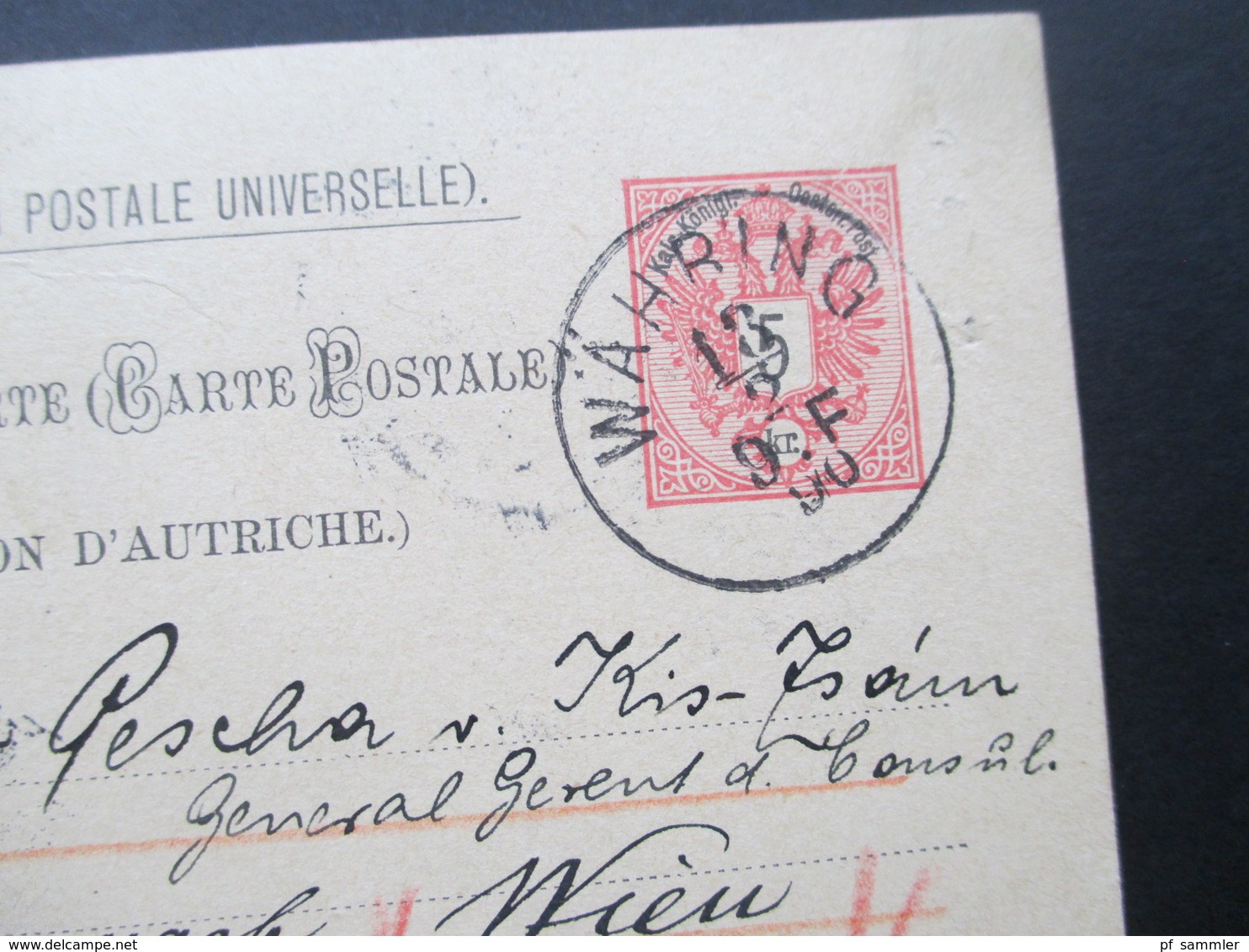 Österreich 1890 GA P 51 Weltvereinspostkarte Nach Widin Bulgarien. Zurück / Retour. Social Philately General Konsul - Briefe U. Dokumente