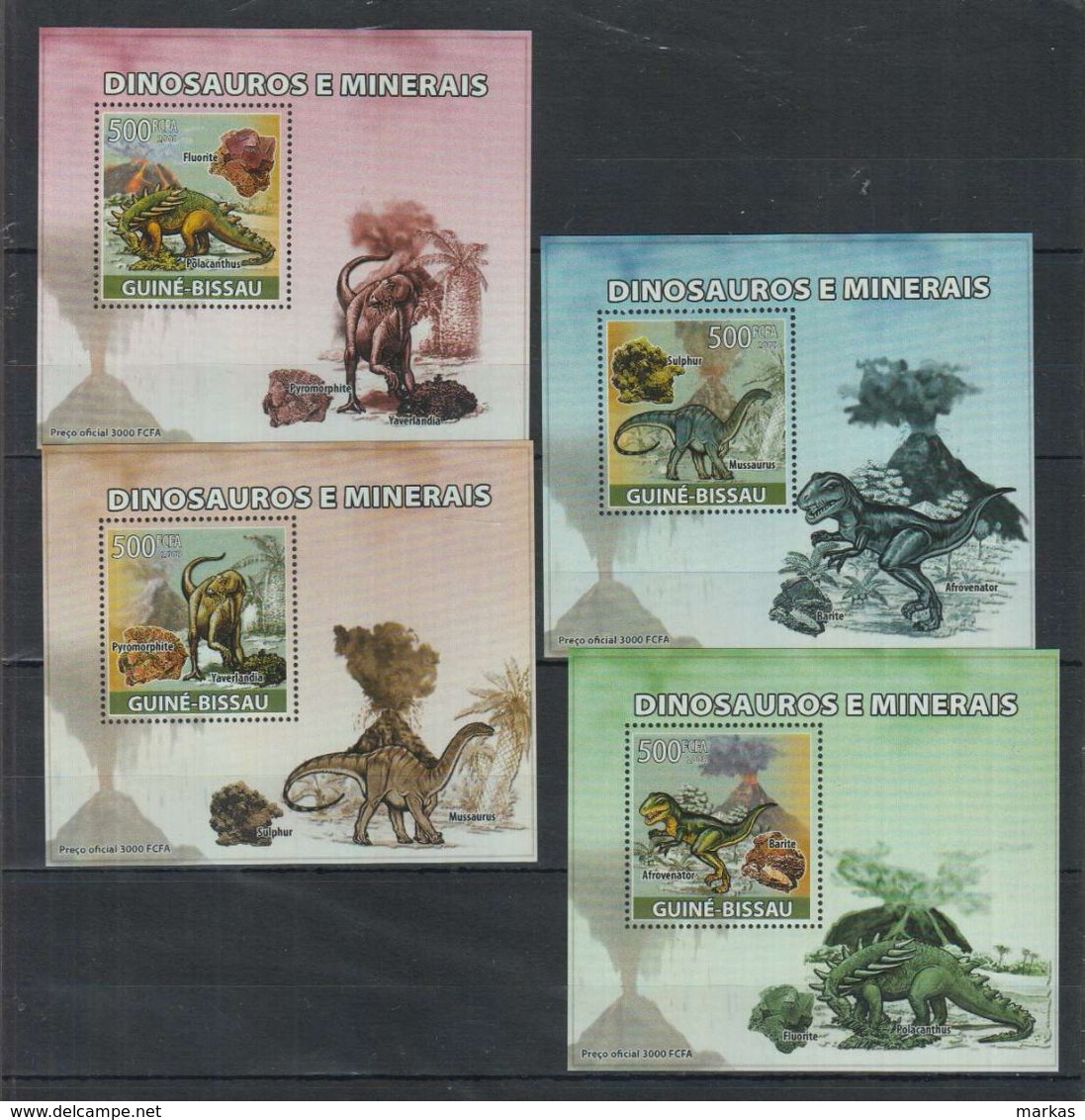 O61. MNH Guine-Bissau Nature Animals Prehistoric Animals - Prehistorics