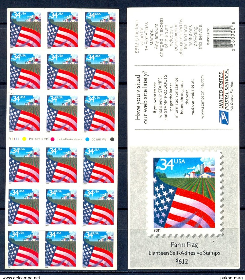 A126-  USA 2000 Self Adhesive Stamps. Flag. - Unused Stamps