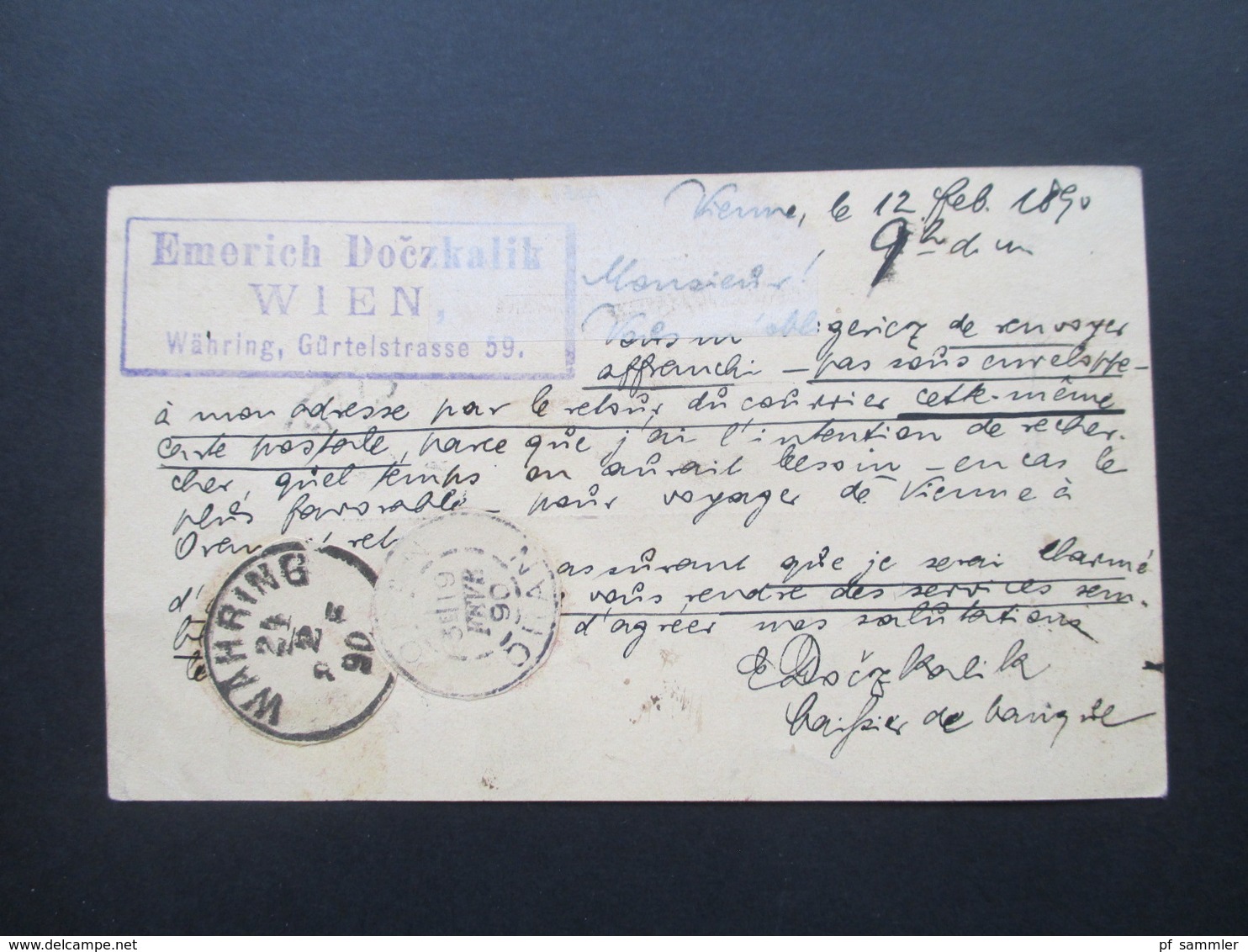 Österreich 1890 GA P 51 Weltvereinspostkarte Nach Oran Algerien über Paris! Social Philately Vize Konsul - Cartas & Documentos